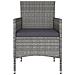 Set Sedie da Giardino con Poggiapiedi 4 pz in Polyrattan Grigio - Foto miniatura 4