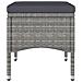 Set Sedie da Giardino con Poggiapiedi 4 pz in Polyrattan Grigio - Foto miniatura 7