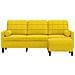 Divano A 3 Posti Con Poggiapiedi Giallo 180cm In Velluto - Foto miniatura 3
