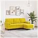 Divano A 3 Posti Con Poggiapiedi Giallo 180cm In Velluto - Foto miniatura 1