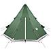 Tenda da Campeggio Tipi per 4 Persone Verde Impermeabile - Foto miniatura 6