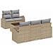 Set di divani da giardino a 6 pezzi con cuscini beige in polyrattan - Foto miniatura 1