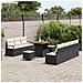 Set Divano da Giardino da 10 Pezzi con Cuscini Rattan Poliestere Nero Acacia, Divano da Giardino da 2 Posti con Cuscini Rattan Poliestere Nero, Set da Pranzo da Giardino da 3 Pezzi con Cuscini Rattan Poliestere Nero Acacia - Foto miniatura 3