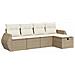 Set Divano da Giardino 5 pz con Cuscini Beige in Polyrattan - Foto miniatura 1