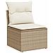 Set Divano da Giardino 5 pz con Cuscini Beige in Polyrattan - Foto miniatura 3