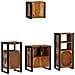 Set di mobili per il bagno 4 pcs Legno massello riciclato - Foto miniatura 9