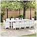 Set da Pranzo per Giardino 11 pcs Bianco Rattan Polt - Foto miniatura 2