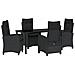 Set da Pranzo per Giardino 5 pcs Nero polyrattan - Foto miniatura 1