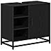 Armadio per Lavabo da Bagno Rovere nero 65 x 33 x 60 cm - Foto miniatura 1