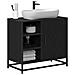 Armadio per Lavabo da Bagno Rovere nero 65 x 33 x 60 cm - Foto miniatura 3