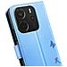 Custodia A Portafoglio Per Redmi Note 14 4g Design Premium Fiori Farfalla, Blu Chiaro - Foto miniatura 5