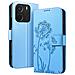 Custodia A Portafoglio Per Redmi Note 14 4g Design Premium Fiori Farfalla, Blu Chiaro - Foto miniatura 1