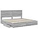 Letto con Contenitore con testiera Grigio Sonoma 200 x 200 cm - Foto miniatura 5