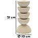 Portacandele Dune Pix Alto In Ferro Crema A Dischi Sovrapposti — Ø 10 X H 21 Cm - Foto miniatura 6
