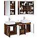 Set di Armadi da Bagno 5 pcs Legno antico Legno ingegnerizzato - Foto miniatura 3