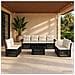 Set Divano da Giardino 9 pz Nero e Bianco Crema polyrattan - Foto miniatura 5