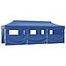 Tenda Pieghevole Pop-up Con 8 Pareti Laterali 3x9 M Blu - Foto miniatura 4