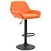 Sgabello Bar Braga in Similpelle - Sedia Cucina con Schienale e Braccioli Regolabile in Altezza - Sedia Sgabello Bancone Imbottita con Poggiapiedi Arancione Nero - Foto miniatura 1