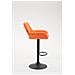 Sgabello Bar Braga in Similpelle - Sedia Cucina con Schienale e Braccioli Regolabile in Altezza - Sedia Sgabello Bancone Imbottita con Poggiapiedi Arancione Nero - Foto miniatura 3