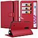 Custodia Compatibile Con Lg K10 2016 In Rosso Carminio - Coperchio Protettiva Con Chiusura Magnetica, Funzione Stand E Tasca Per Le Carte - Foto miniatura 1