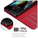Custodia Compatibile Con Lg K10 2016 In Rosso Carminio - Coperchio Protettiva Con Chiusura Magnetica, Funzione Stand E Tasca Per Le Carte - Foto miniatura 3