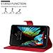 Custodia Compatibile Con Lg K10 2016 In Rosso Carminio - Coperchio Protettiva Con Chiusura Magnetica, Funzione Stand E Tasca Per Le Carte - Foto miniatura 4