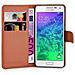 Custodia Compatibile Con Samsung Galaxy Alpha In Marrone Pastello - Coperchio Protettiva Con Chiusura Magnetica, Funzione Stand E Tasca Per Le Carte - Foto miniatura 3