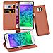 Custodia Compatibile Con Samsung Galaxy Alpha In Marrone Pastello - Coperchio Protettiva Con Chiusura Magnetica, Funzione Stand E Tasca Per Le Carte - Foto miniatura 6