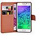Custodia Compatibile Con Samsung Galaxy Alpha In Marrone Pastello - Coperchio Protettiva Con Chiusura Magnetica, Funzione Stand E Tasca Per Le Carte - Foto miniatura 7