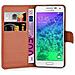 Custodia Compatibile Con Samsung Galaxy Alpha In Marrone Pastello - Coperchio Protettiva Con Chiusura Magnetica, Funzione Stand E Tasca Per Le Carte - Foto miniatura 9