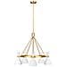 Lampadario 5 Luci, Bianco Opaco, Bianco Opaco, Ottone Brunito, E27 - Foto miniatura 1
