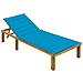 Lettino da Giardino con Cuscino Blu Legno Pino Impregnato - Foto miniatura 1