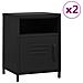Comodini 2 Pz Neri 35x35x51 Cm In Acciaio - Foto miniatura 1