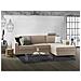 Divano Letto Adelina, Divano Ad Angolo, 100% Made In Italy, Sofà Con Apertura Girevole, Penisola Contenitore Sinistra, Con Braccioli Standard, Cm 280x95h90, Beige - Foto miniatura 1