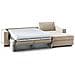 Divano Letto Adelina, Divano Ad Angolo, 100% Made In Italy, Sofà Con Apertura Girevole, Penisola Contenitore Sinistra, Con Braccioli Standard, Cm 280x95h90, Beige - Foto miniatura 4