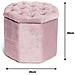 Pouf Salotto Contenitore Imbottito Trapuntato Ottagonale Velvet Tinta Unita Pouf Rosa Antico - Foto miniatura 4