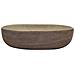 Lavabo da Appoggio Sabbia e Marrone Ovale 59x40x14 cm Ceramica - Foto miniatura 3