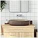 Lavabo da Appoggio Sabbia e Marrone Ovale 59x40x14 cm Ceramica - Foto miniatura 1