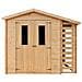 M386c+m386g Casetta Da Giardino In Legno Per Esterni Con Legnaia Con Pavimento Trattato- L206xl272xa218 Cm / 3,53 M2 + 0,97 M2 - Foto miniatura 1