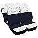 Coprisedili Auto Compatibili Per 500, Made In Italy, Set Di Copri Sedili Anteriori E Posteriori (bicolore Orizz.) Con Copri Poggiatesta Incluso, Tessuto Poliestere, Colore - Bianco \blue Scuro - Foto miniatura 1