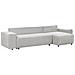 Divano Letto Angolare 3 Posti Luspa Tessuto Grigio Chiaro Con Contenitore Lato Sinistro - Foto miniatura 4