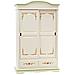 Armadio 2 Ante Scorrevoli Legno Shabby Bianco Decorato Filo Verde 122x59x200 - Foto miniatura 1
