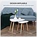 Set 2 Tavolini Da Salotto Impilabili Stile Nordico Con Gambe In Legno, Bianco - Foto miniatura 3
