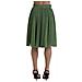 Gonna A Pieghe A Trapezio A Vita Alta Verde Metallizzato - It42-m - Foto miniatura 3