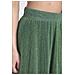 Gonna A Pieghe A Trapezio A Vita Alta Verde Metallizzato - It42-m - Foto miniatura 5