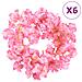 Ghirlande Fiori Artificiali Natale 6 Pz Rosa Scuro 180 Cm - Foto miniatura 1
