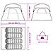 Tenda da Campeggio a Cabina per 4 Persone Blu Impermeabile - Foto miniatura 9