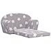 Lusso Casadino -  Divano Letto Bambini A 2 Posti Grigio Chiaro Con Stelle Peluche - Foto miniatura 3