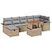 Set Divano da Giardino 8 Pezzi con Cuscini Beige Polyrattan - Foto miniatura 1