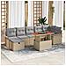 Set Divano da Giardino 8 Pezzi con Cuscini Beige Polyrattan - Foto miniatura 2